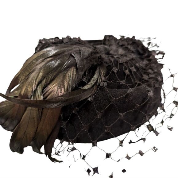 Women\'s antique Betmar black velvet lace &‎ feather hat main image 7